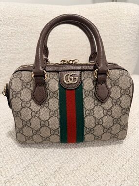 Gucci Ophidia Small Boston Bag GG Supreme